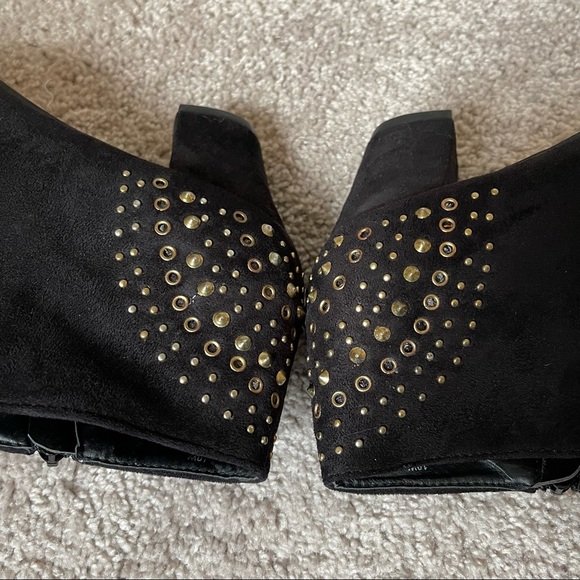 Lane Bryant Faux Suede Ankle Boots with Stud details - Picture 6 of 11
